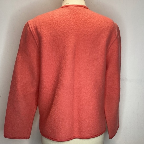 GIESSWEIN 100% Boiled Wool Embroidered Orange Apricot Jacket Pewter Buttons .10 - Picture 5 of 14